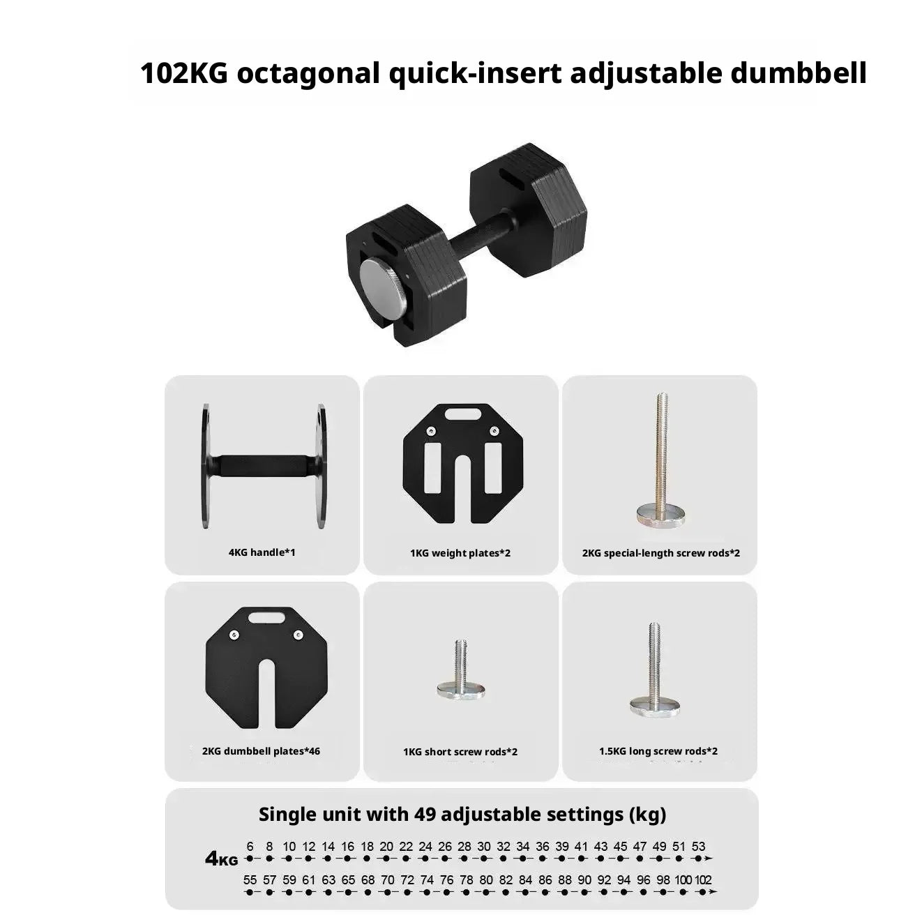 Adjustable Dumbbells, 5-in-1 Free Weight Dumbbell for Men & Women, Fast Adjusting Dumbbell for Home Gym Fitness