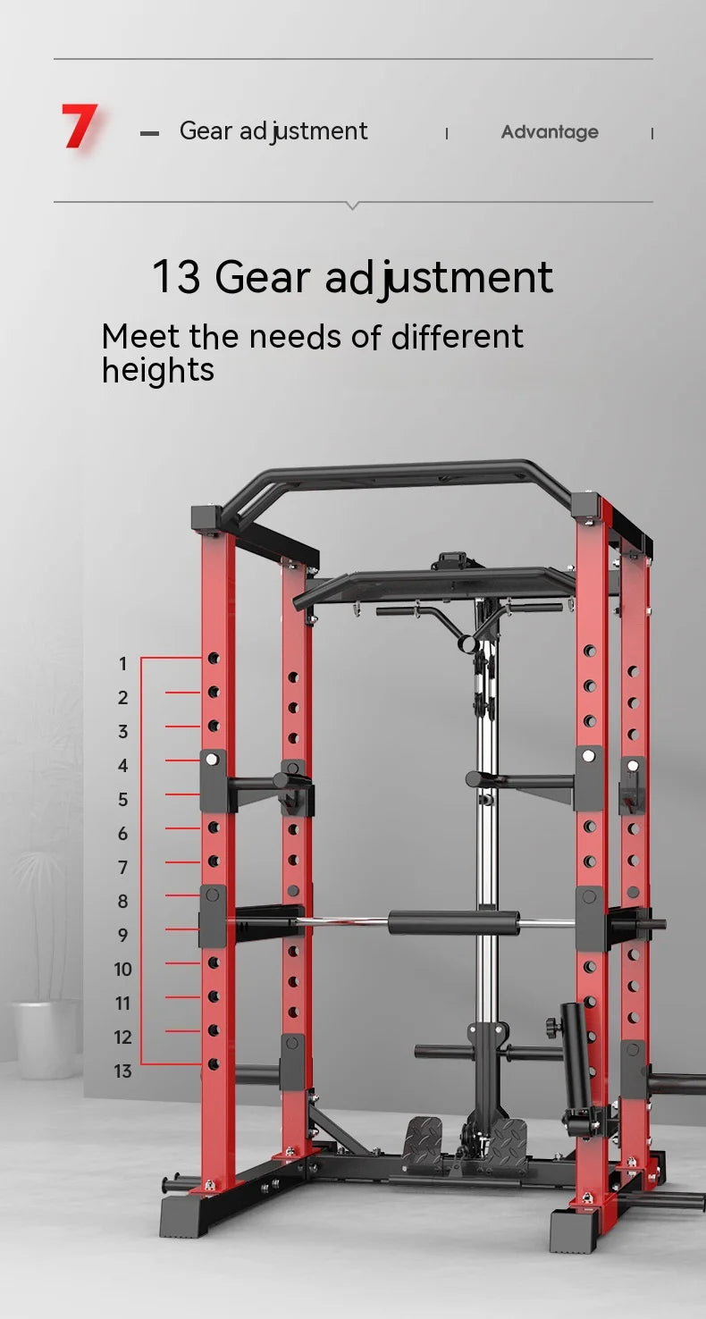 Multifunctional Power Rack with Lat Pulldown - Commercial Grade Home Gym Squat Cage for Weightlifting, Bench Press & Strength Tr