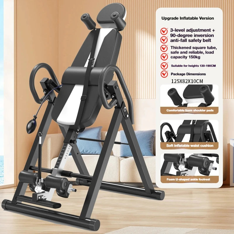 Inversion Table with Adjustable Headrest Back Stretcher Home Gym Fitness Equipment