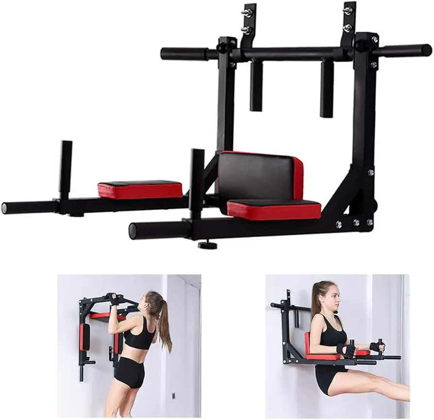 Multifunctional Dip Station with Push Up Bars - Home Gym Parallel Bars for Calisthenics, Pull-Ups, Dips, Core Training