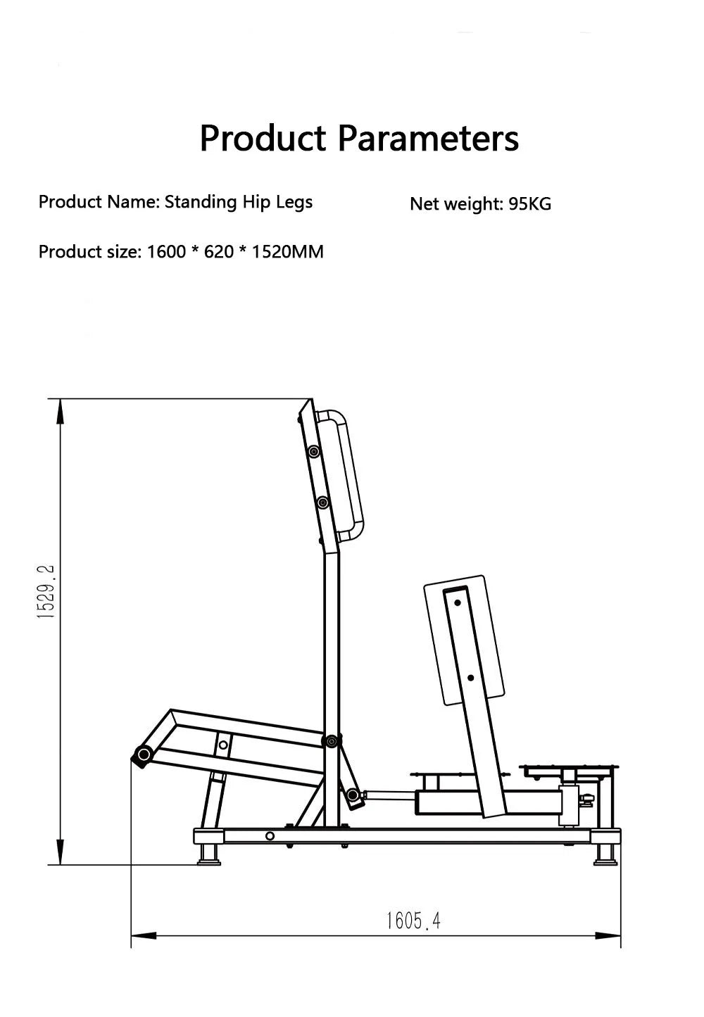Hip Thrust Machine, Heavy Duty Glute Trainer with Weight Plate Loading, for Home Gym & Commercial Studio