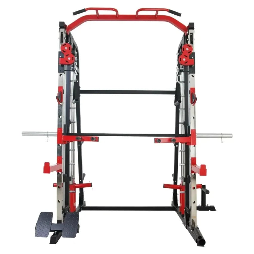 Commercial Smith Machine Integrated Power Rack Multifunctional Squat Press Cable Crossover Home Gym Fitness Equipment