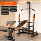 10-in-1 Multifunctional Home Gym Weight Bench Set with Squat Rack Lat Pulldown Preacher Curl Bench Press Station