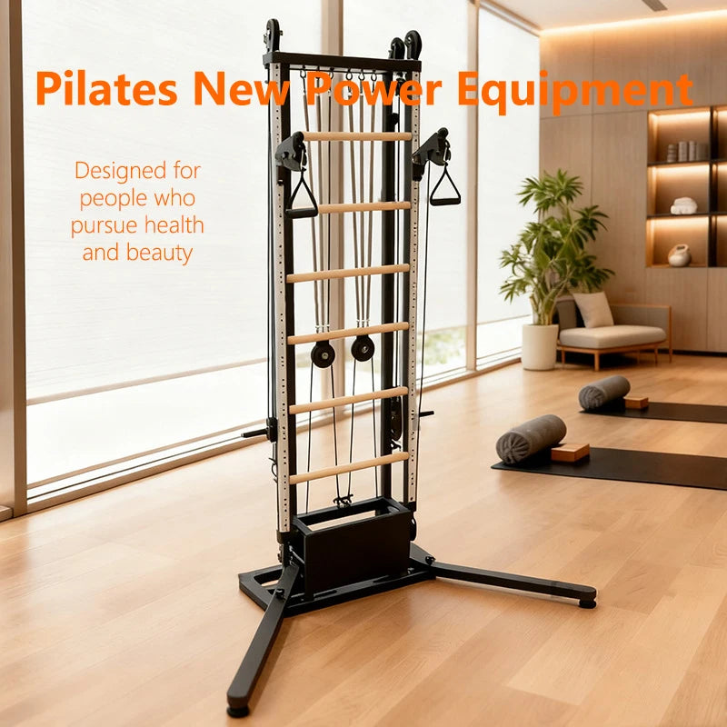 Pilates Wall Unit Tower with Resistance Springs, Ladder Barrel Trainer, Home Gym Fitness Equipment for Yoga Studio