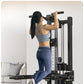 Compact Home Gym Cable Machine with Weight Stack Pull Up Bar Foldable Chest Fly Arm Lat Pulldown Strength Training Equipment