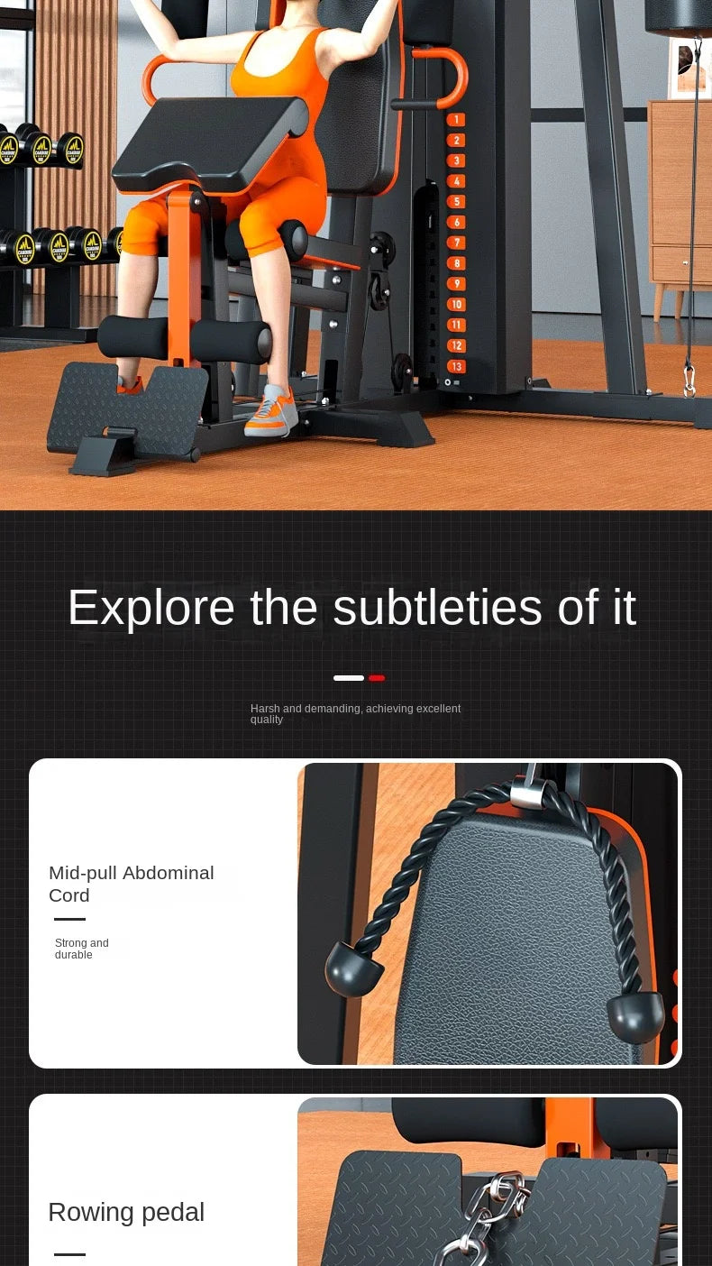 Multi-Function Home Gym Station All-in-One Strength Training Equipment with Punching Bag for Full Body Workout