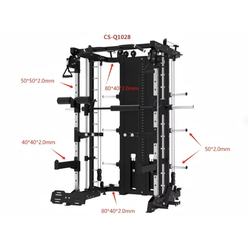 Multifunctional Smith Machine Cable Crossover Trainer Commercial All-in-One Gym Equipment Full Body Strength Training Fitness Ma
