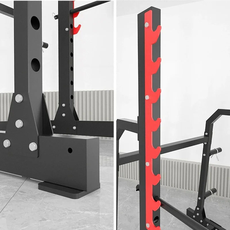Commercial Half Rack Squat Stand, Professional Heavy Duty Barbell Bench Press Rack, Home & Gym Power Cage for Strength Training