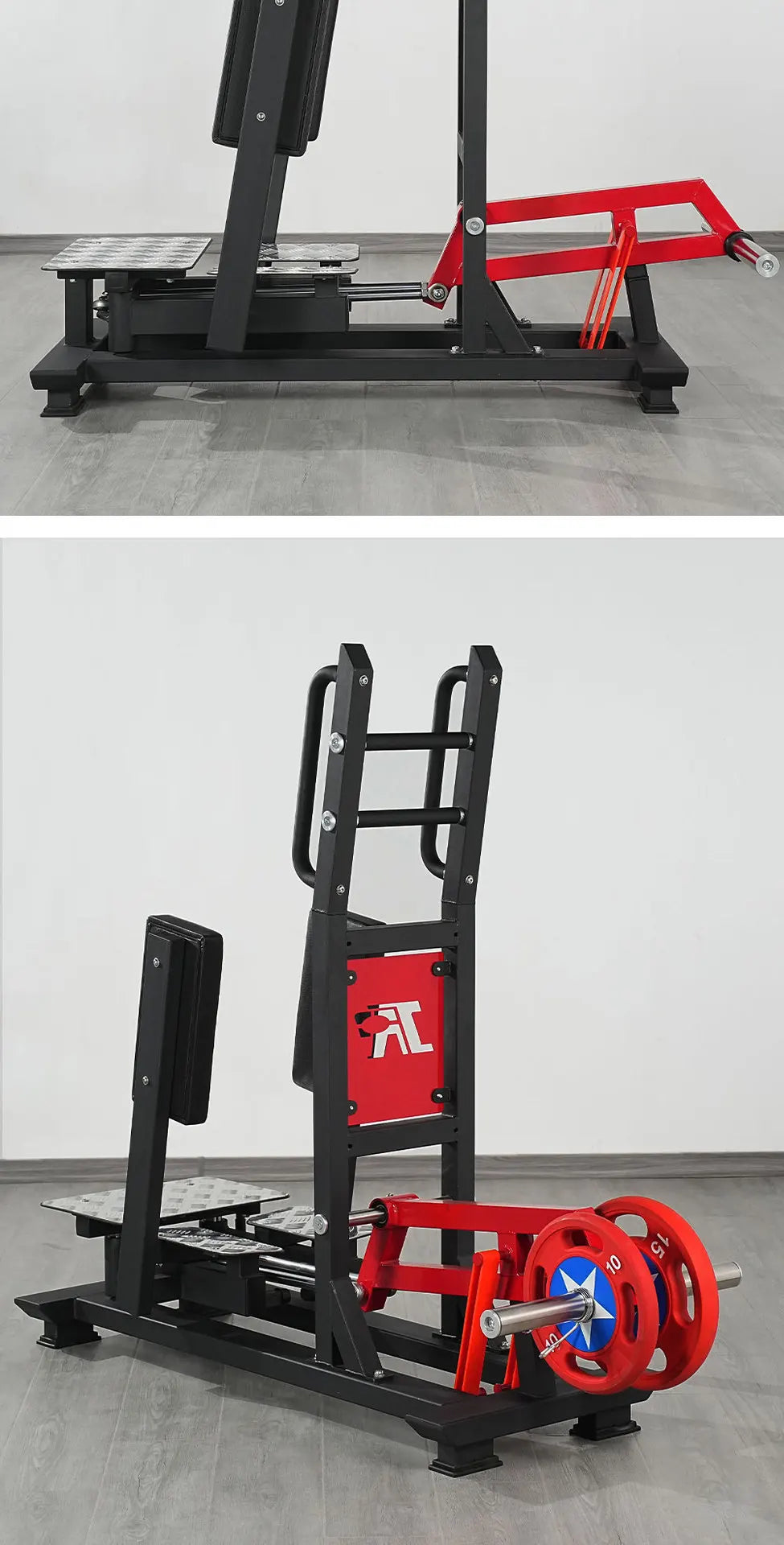 Hip Thrust Machine, Heavy Duty Glute Trainer with Weight Plate Loading, for Home Gym & Commercial Studio