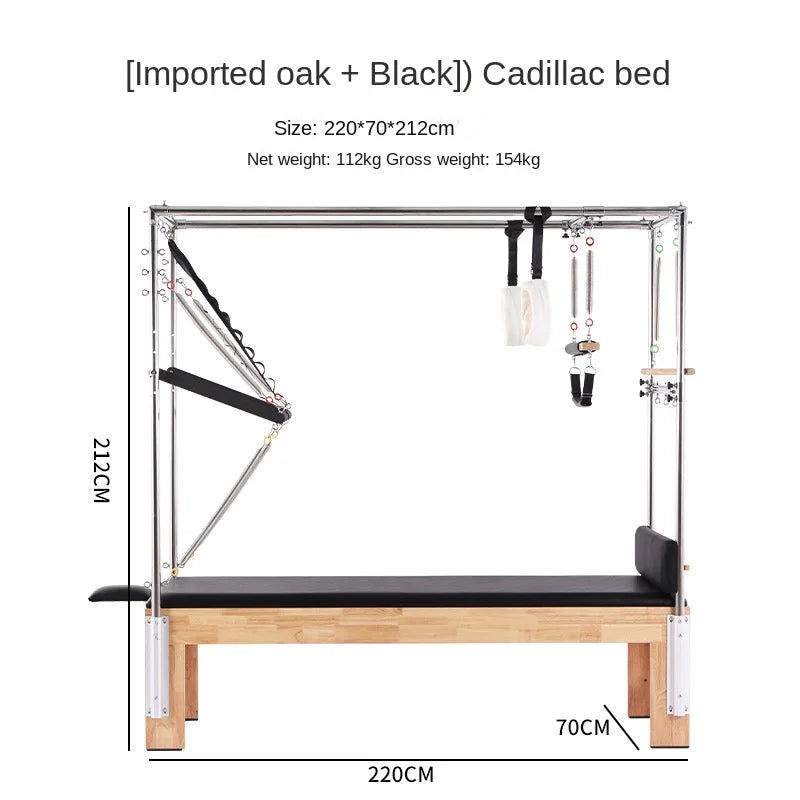 Large Fitness Workout Bench Cadillac Wooden Pilates Yoga Training Body Shaper 5-in-1 Pilates Reformer Complete Set