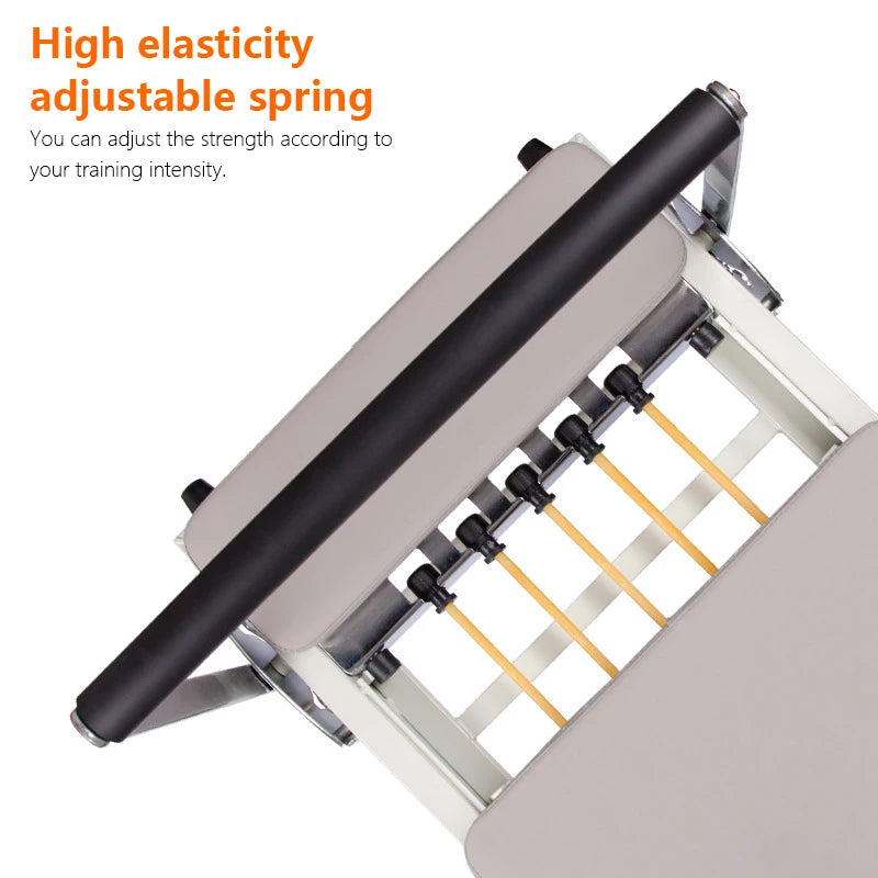 Foldable Pilates Reformer Machine Home Gym Yoga Bed with Adjustable Springs Resistance Bands Core Training Equipment