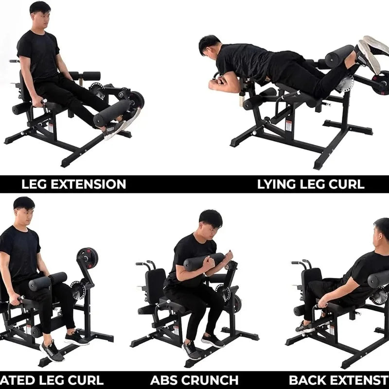 Adjustable Leg Extension and Curl Machine for Home Gym, Seated Leg Workout Equipment, Thigh and Hamstring Training Bench