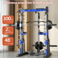 Multi-Function Smith Machine with Cable Crossover, Home Gym Power Rack with Pull-Up Bar & Lat Pulldown, Total Muscle Training St