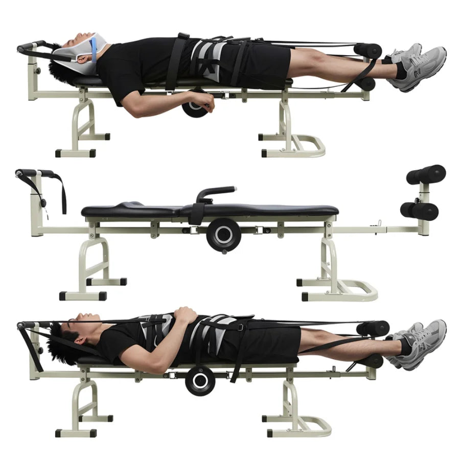 Medical Multifunctional Portable Cervical Lumbar Traction Bed Spine Back Stretch Therapy Massage Bed Home Use