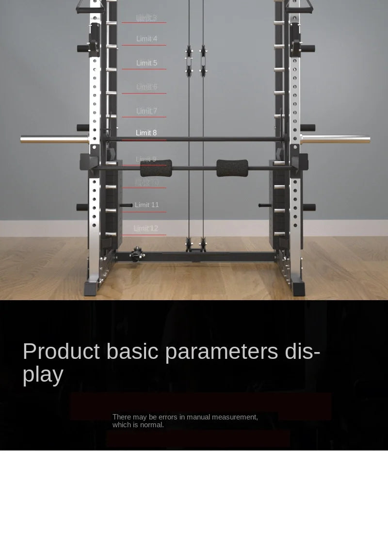 Multi-Function Smith Machine Home Gym Smith Rack Cable Crossover Fly Station Squat Bench Press Weight Lifting Fitness Equipment