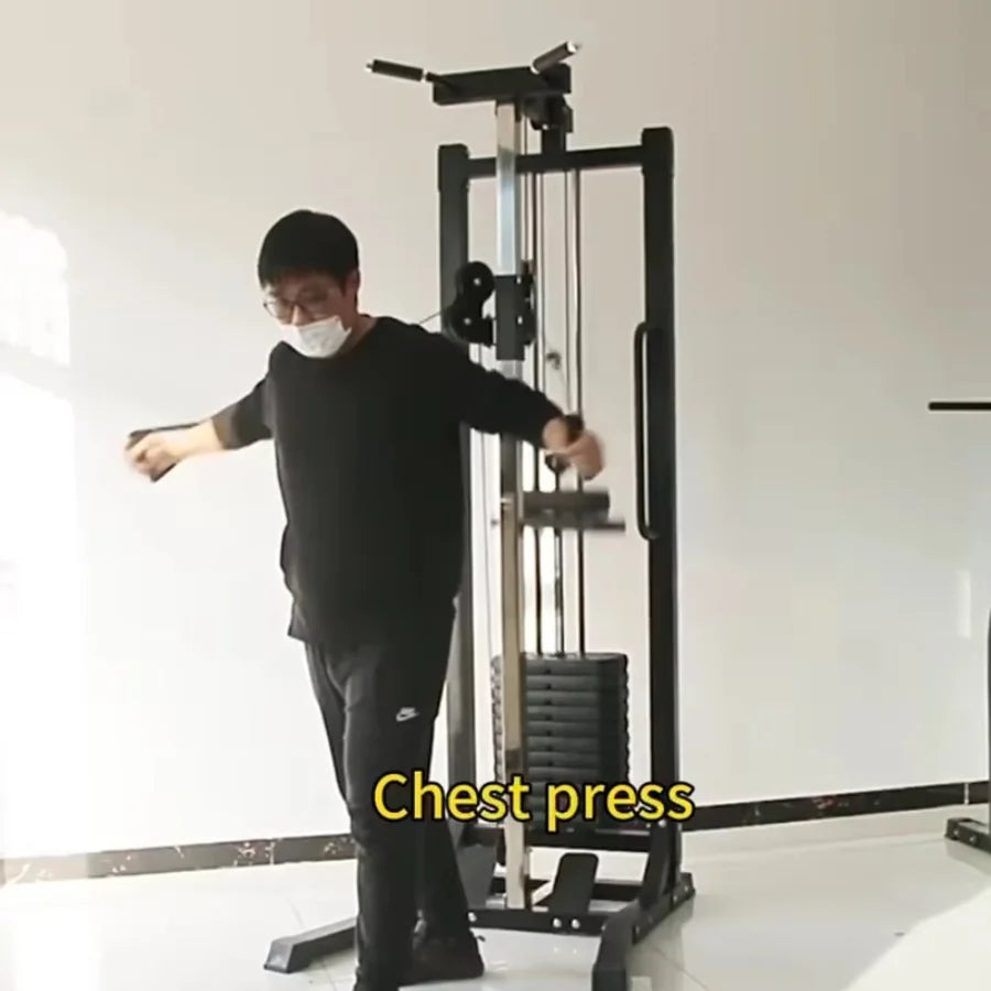 Commercial Single Arm Fly Machine High Low Pulley Cable Station Integrated Rowing Trainer Home Gym Smith Machine Power Rack