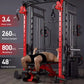 Multi-Function Smith Machine with Cable Crossover, All-in-One Home Gym Power Rack for Full Body Training