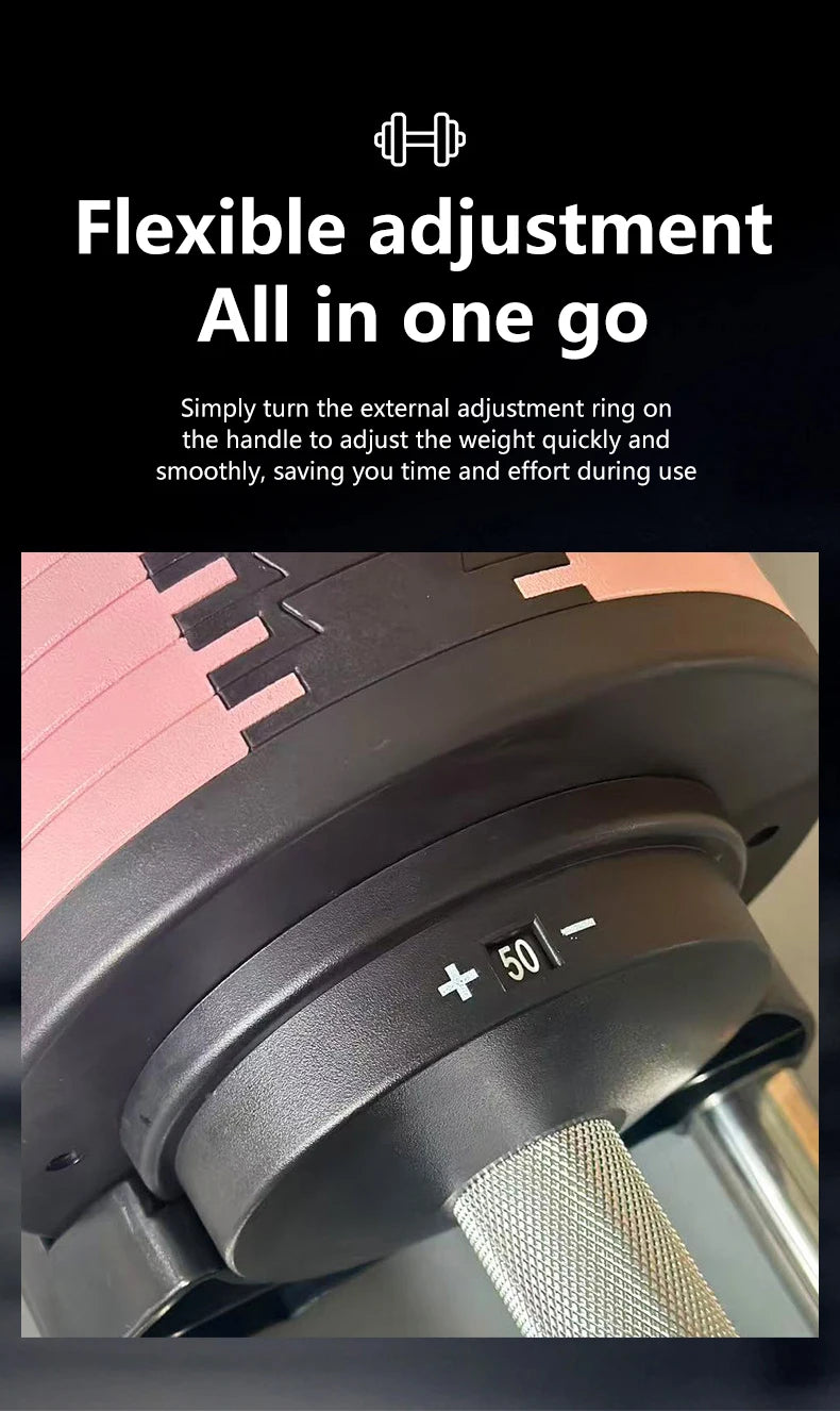 Newly designed 50KG adjustable dumbbell, 2KG incremental quick disassembly, men's heavy-duty dumbbell, adjustable dumbbells set