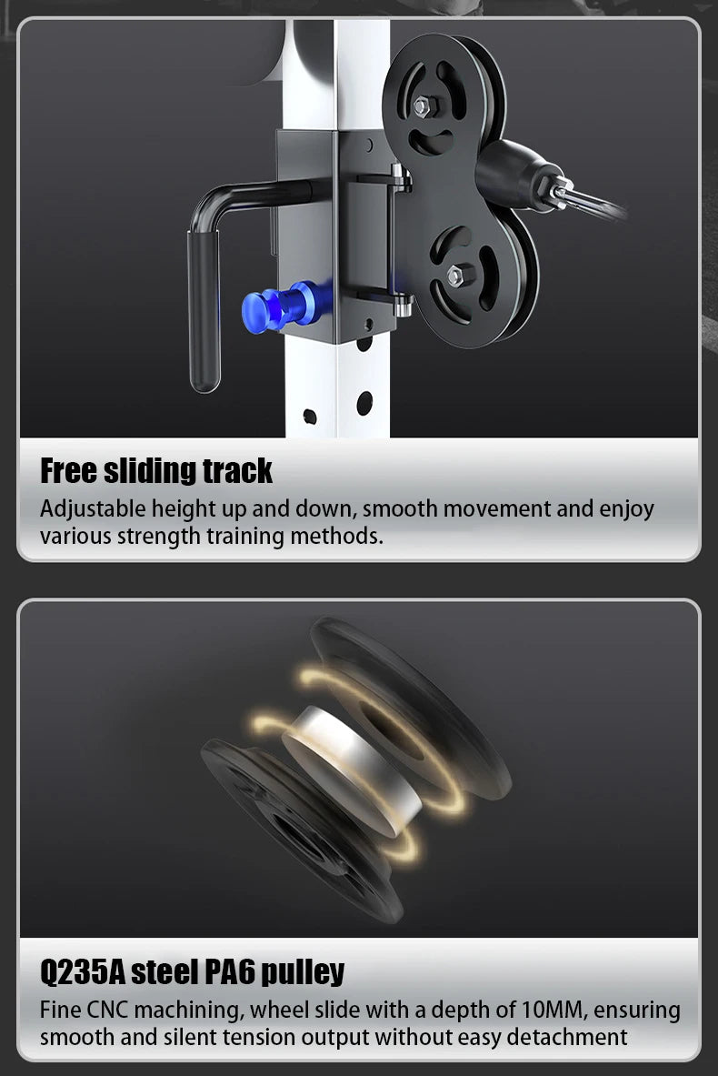 FTS Glide Dual Cable Functional Trainer Cable Crossover Pulley Machine Fitness Body Building Home Gym Training Equipment