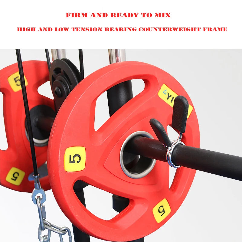 Wall Mounted Cable Pulley Machine Home Gym Lat Pulldown Low Row Arm Strength Training System
