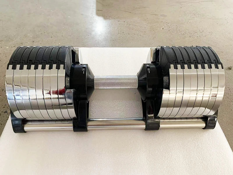 Chrome Adjustable Dumbbell 43kg 45kg 50kg set and Dumbbell rack