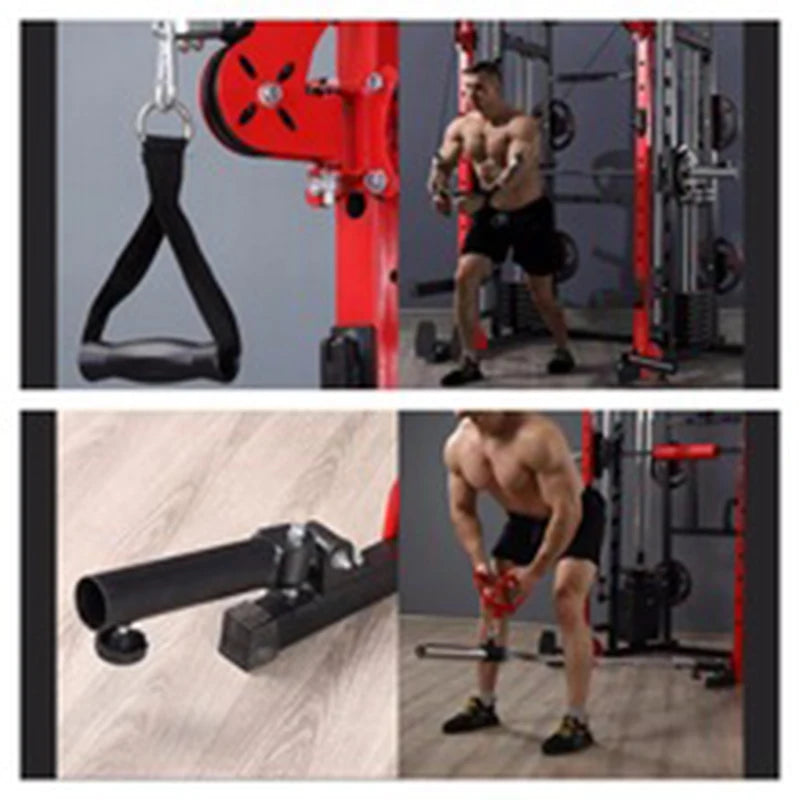 Multi-Function Smith Machine with Cable Crossover, All-in-One Home Gym Power Rack for Full Body Training