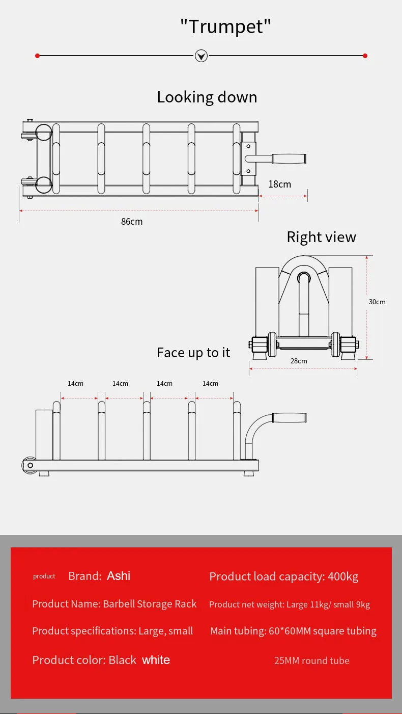 Weight Plate Storage Rack, Commercial Grade Horizontal Plate Organizer with Transport Wheels for Home & Commercial Gy