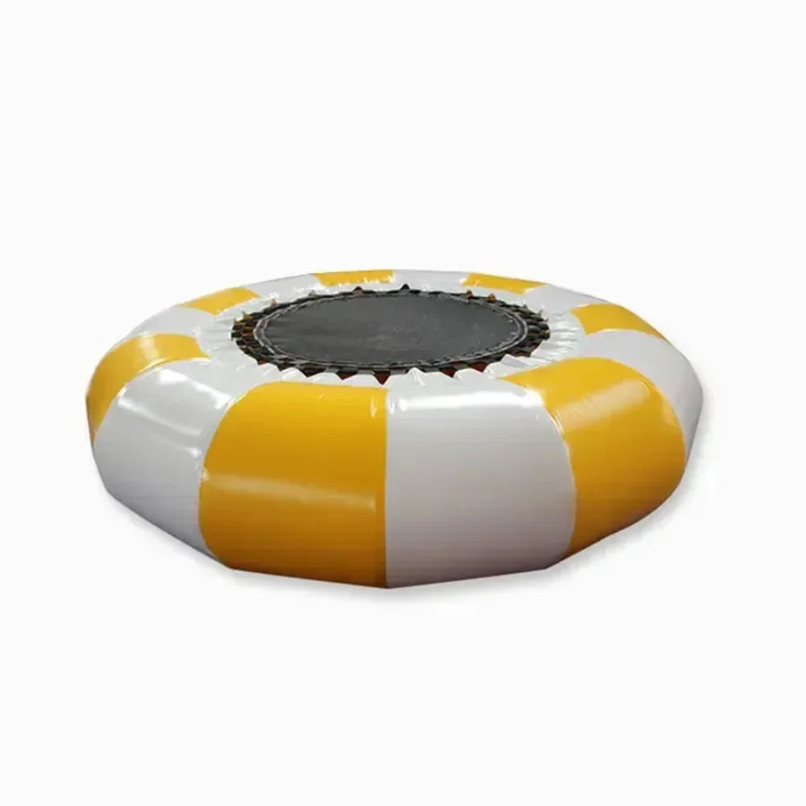 Inflatable Water Trampoline, Large Floating Water Bouncer with Ladder, Outdoor Lake Ocean Water Sport Trampoline for Adults Kids