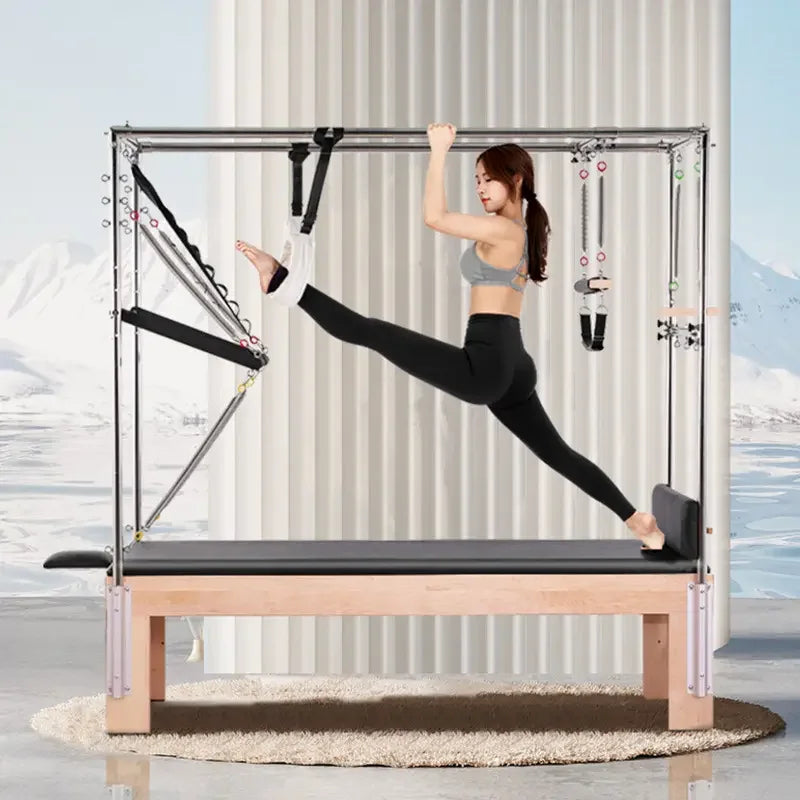 Large Fitness Workout Bench Cadillac Wooden Pilates Yoga Training Body Shaper 5-in-1 Pilates Reformer Complete Set