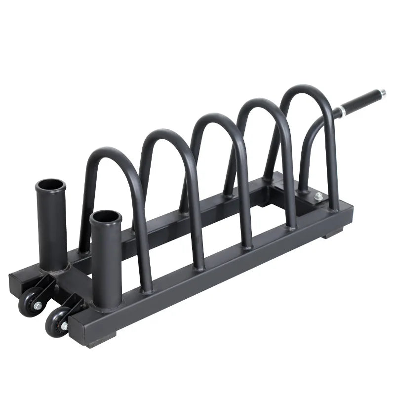 Weight Plate Storage Rack, Commercial Grade Horizontal Plate Organizer with Transport Wheels for Home & Commercial Gy