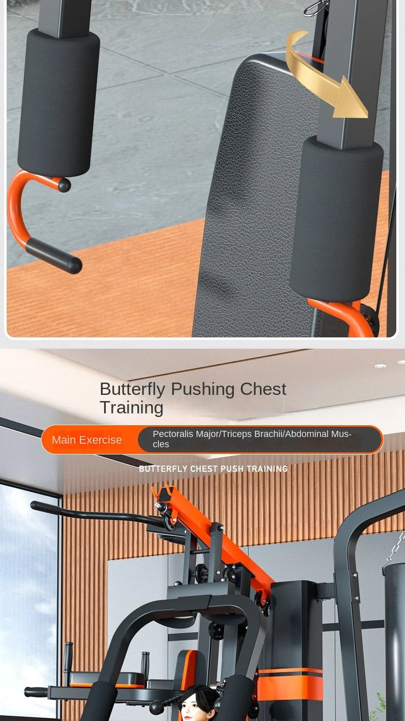 Multi-Function Home Gym Station All-in-One Strength Training Equipment with Punching Bag for Full Body Workout