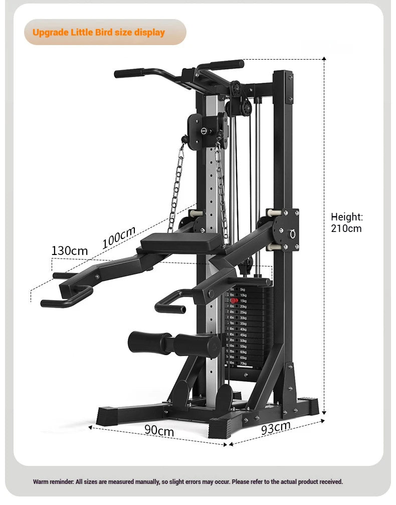 Compact Home Gym Cable Machine with Weight Stack Pull Up Bar Foldable Chest Fly Arm Lat Pulldown Strength Training Equipment