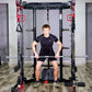 Multifunctional All-in-One Smith Machine Cable Crossover Trainer, Heavy Duty Full Body Strength Training Gym Equipment with Weig