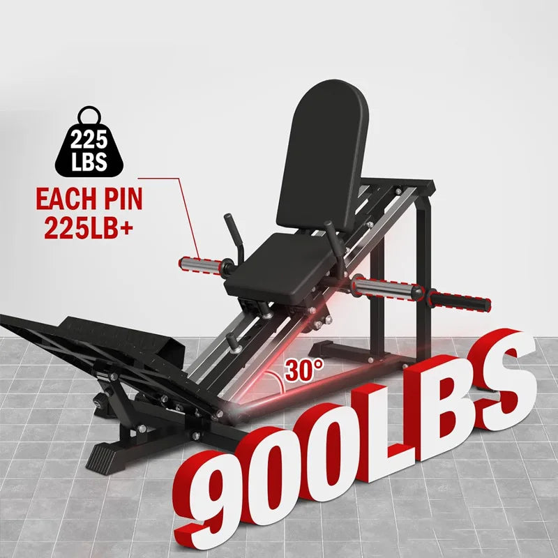 Leg Press Machine for Home Gym, Seated Calf Raise and Hack Squat Equipment, Lower Body Strength Trainer