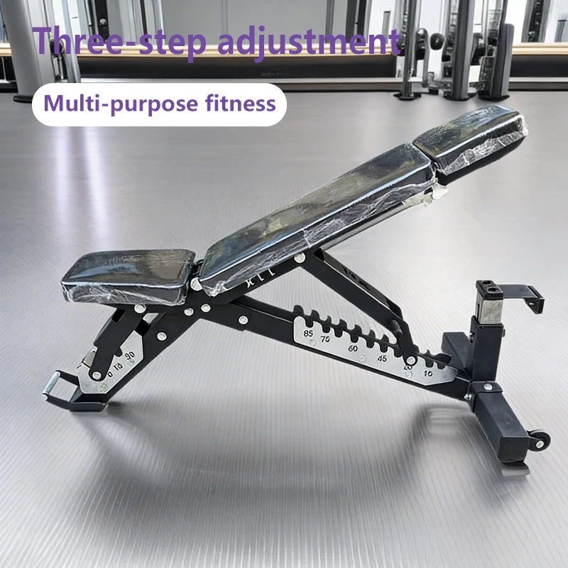 Adjustable Weight Bench Incline Flat Bench Press with Preacher Curl Pad Multi-Function Home Gym Strength Training Equipment