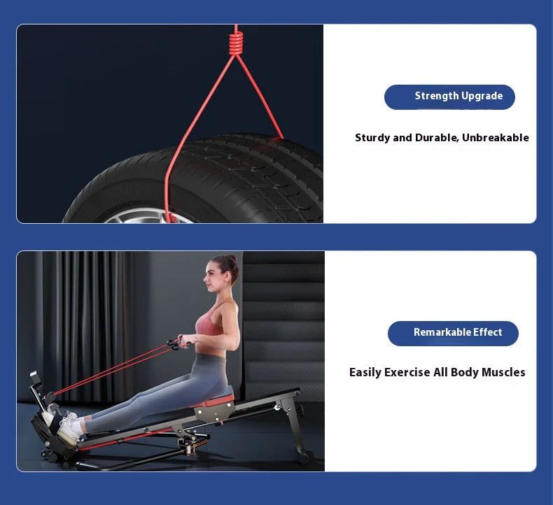 Hydraulic Rowing Machine Resistance Adjustable Rower for Home Gym Full Body Workout Fitness Exercise Equipment
