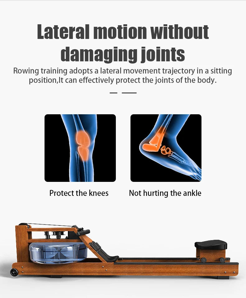 High Quality Wooden Water Rower Water Rowing Machine Home Gym Fitness Equipment Indoor Bodybuilding Aerobic Training Machine