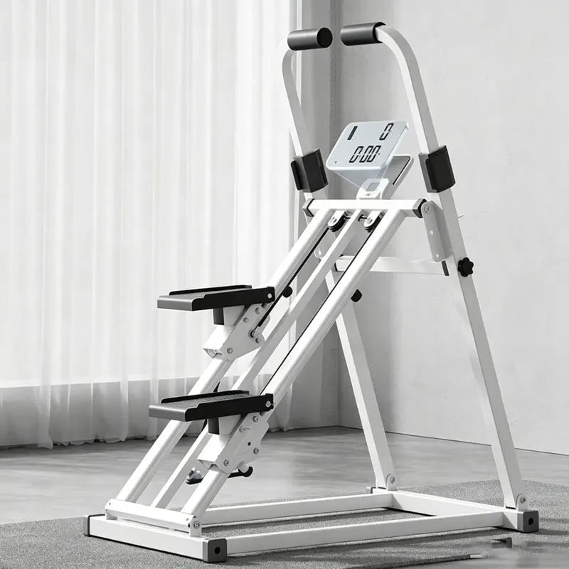 Foldable Vertical Stair Climber Machine with Handrail Digital Display for Home Gym Full Body Cardio Workout Fitness Equipment