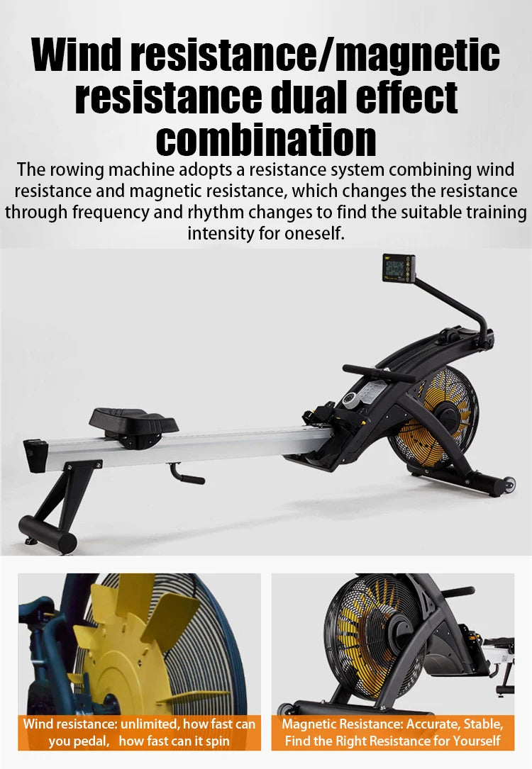 Chain Air Rower Machine Commercial Rowing Machine Professional Gym Fitness Equipment Indoor Cardio Training Equipment
