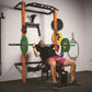 Foldable Wall Mounted Squat Rack with Pull Up Bar, Adjustable Steel Home Gym Power Rack Space Saving Weight Lifting Station