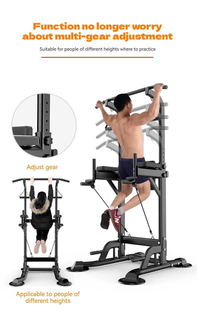 Multifunctional Free Standing Pull Up Bar Station, Space-Saving Power Tower for Home Gym, for Adults & Kids Strength Training