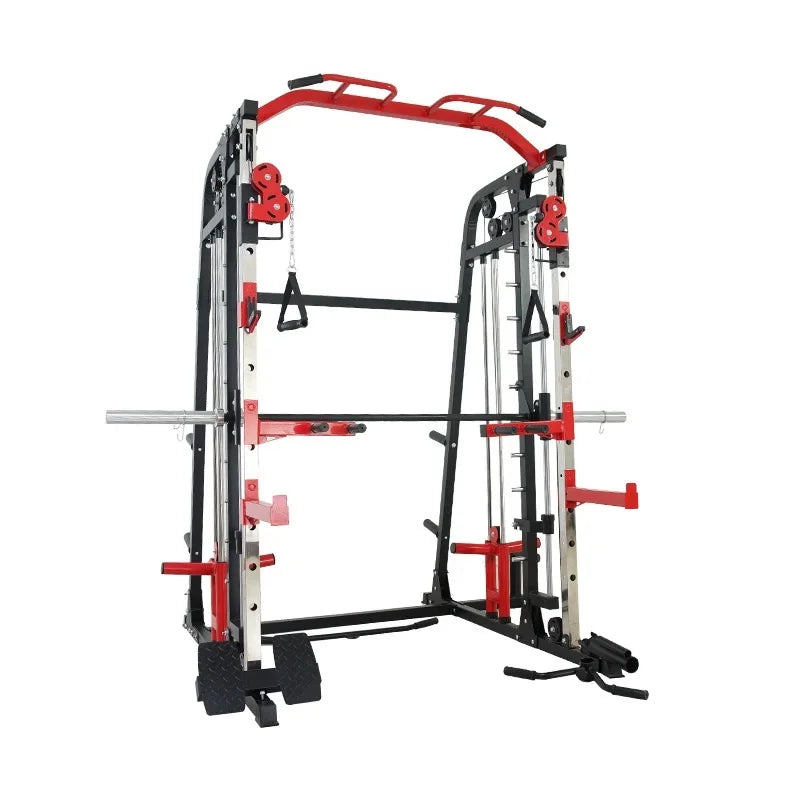 Commercial Smith Machine Integrated Power Rack Multifunctional Squat Press Cable Crossover Home Gym Fitness Equipment