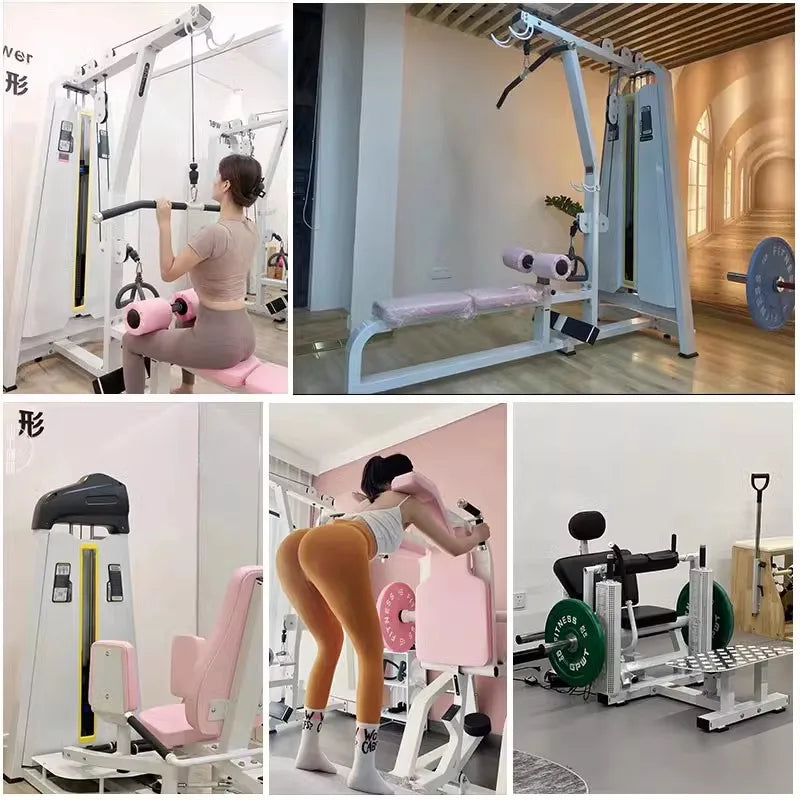Women Body Shaping Gym Equipment Combo | Hack Squat, Hip Thrust, Leg Abductor Adductor, Lat Pulldown Trainer