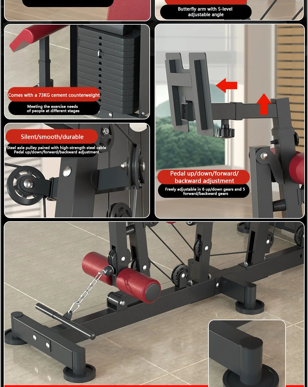 Multi-Function Home Gym Station - Full Body Strength Training Equipment