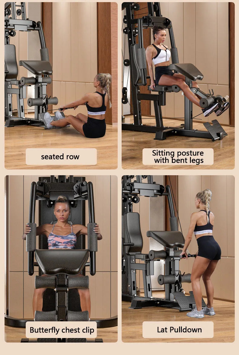 Home Single Station Gym Machine Multi-Functional Weight Training System For Full Body Strength Workout