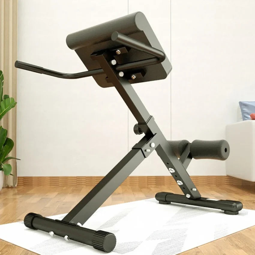 Foldable Adjustable Roman Chair Hyperextension Bench, Multi-Functional Preacher Curl & Back Extension Machine for Home Gym, Leg