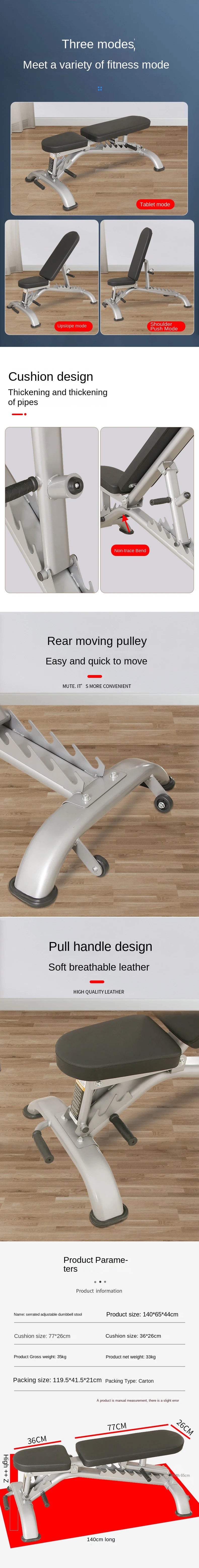 Adjustable Weight Bench + Bench Press + Sit Up + Multi Function + Heavy Duty / Commercial / Home Gym