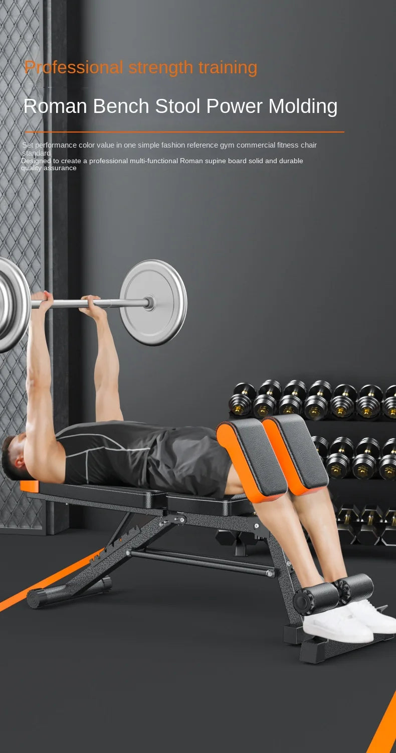 Adjustable Roman Chair Hyperextension Bench Back Extension Abdominal Core Trainer Home Gym Fitness Equipment