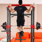 Multi-Functional Power Cage Squat Rack with Cable Pulley System, Heavy Duty Home Gym Full Cage with Lat Pulldown, Dip Bars & Pul