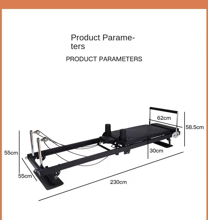 Foldable Pilates Reformer Machine, Professional Pilates Core Bed for Home Gym, 150kg Capacity Yoga Fitness Equipment